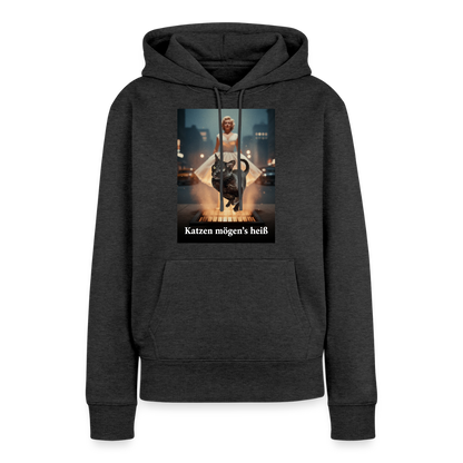 Katzen mögen’s heiß | Frauen Premium Hoodie - Anthrazit meliert