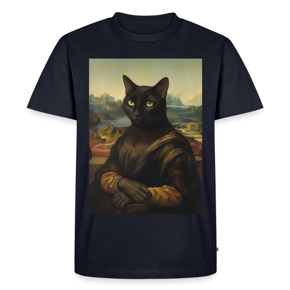 Mona Lisa… aber es ist eine Katze | Männer Premium T-Shirt - Navy