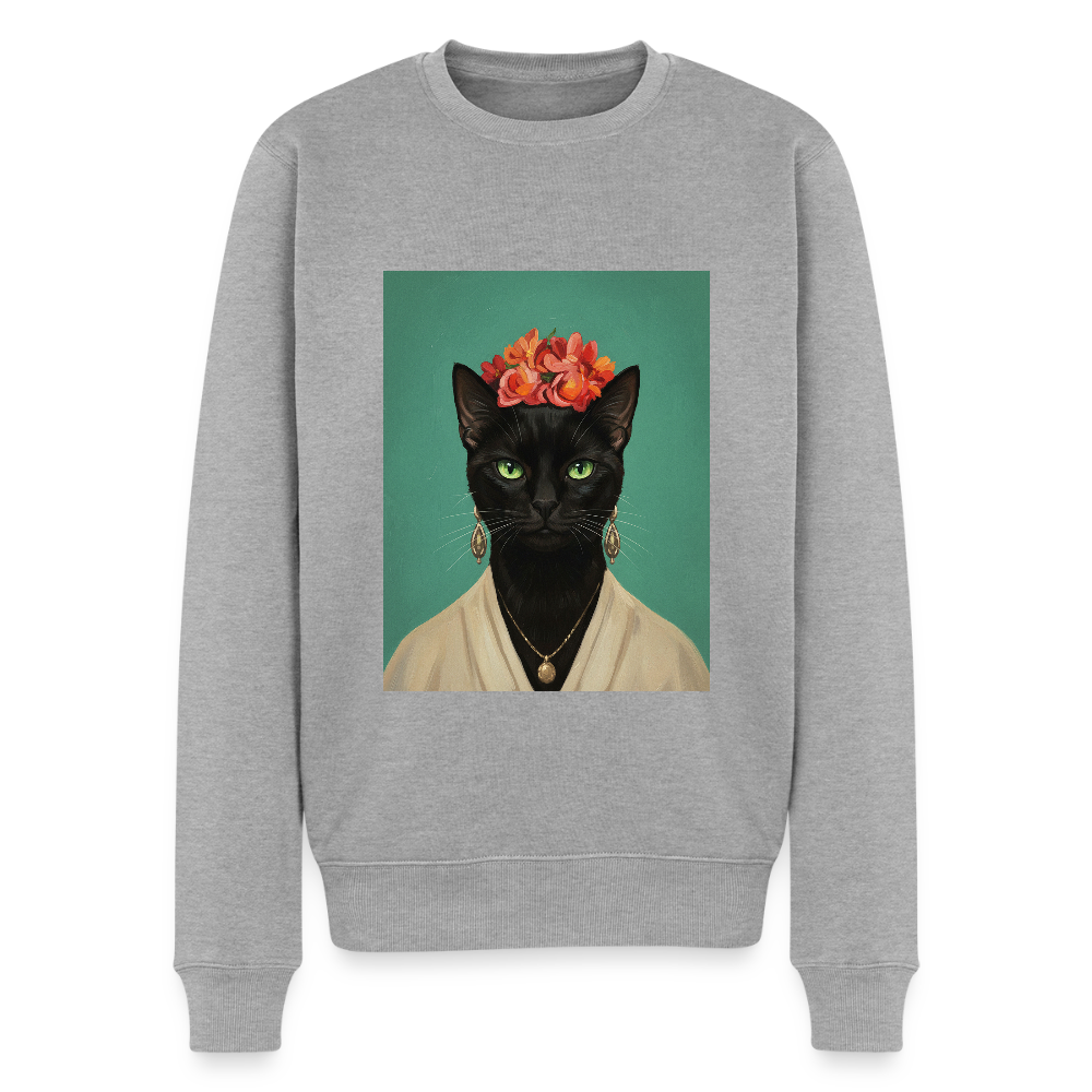 Frida Katze – Künstlerisches Katzenporträt | Men’s Premium Sweatshirt - heather grey