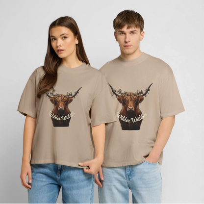 Wilder Wälder – Schwarzwald Highland Rind | Stanley/Stella Oversized Unisex Bio T-Shirt Blaster - Steingrau