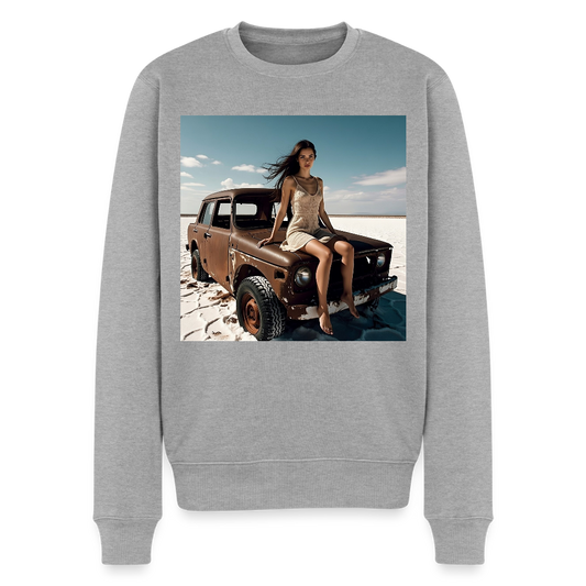 Warten auf irgendwas |  Männer Premium Pullover - Grau meliert