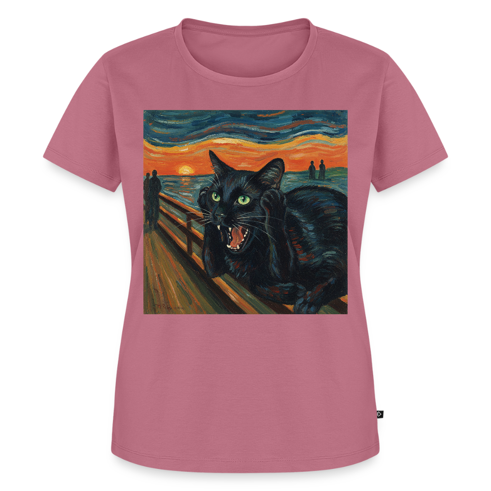 Der Schrei… aber die Katze hat’s zuerst gemerkt | Frauen Premium T-Shirt - Mauve