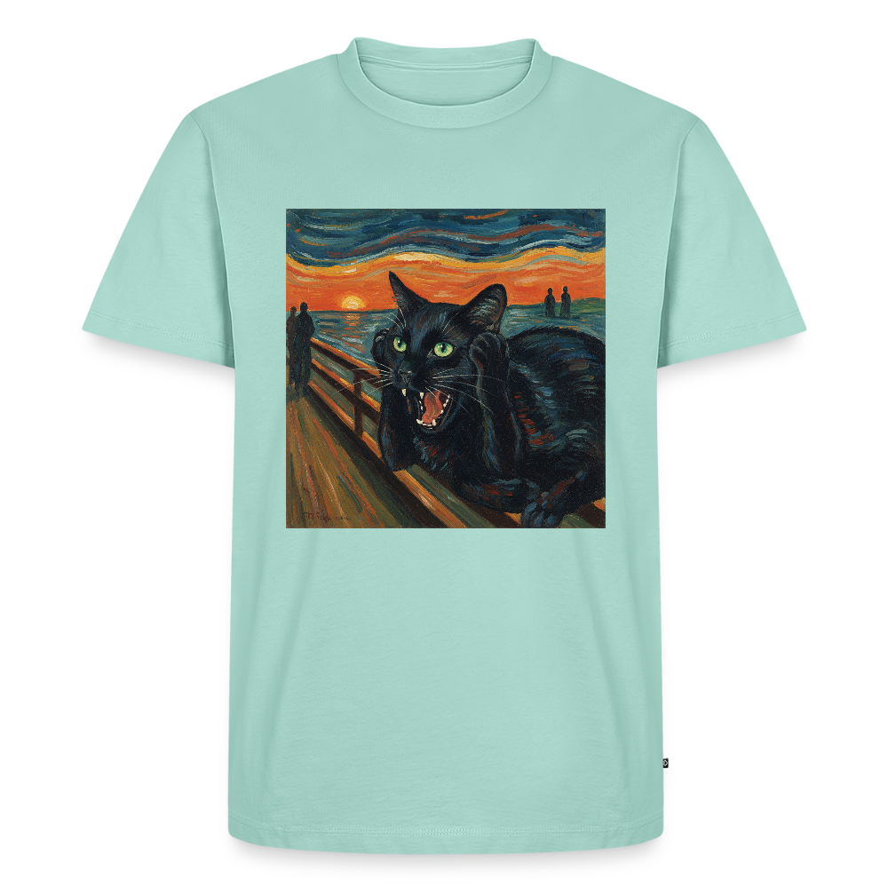 Der Schrei… aber die Katze hat’s zuerst gemerkt | Männer Premium T-Shirt - Mint 