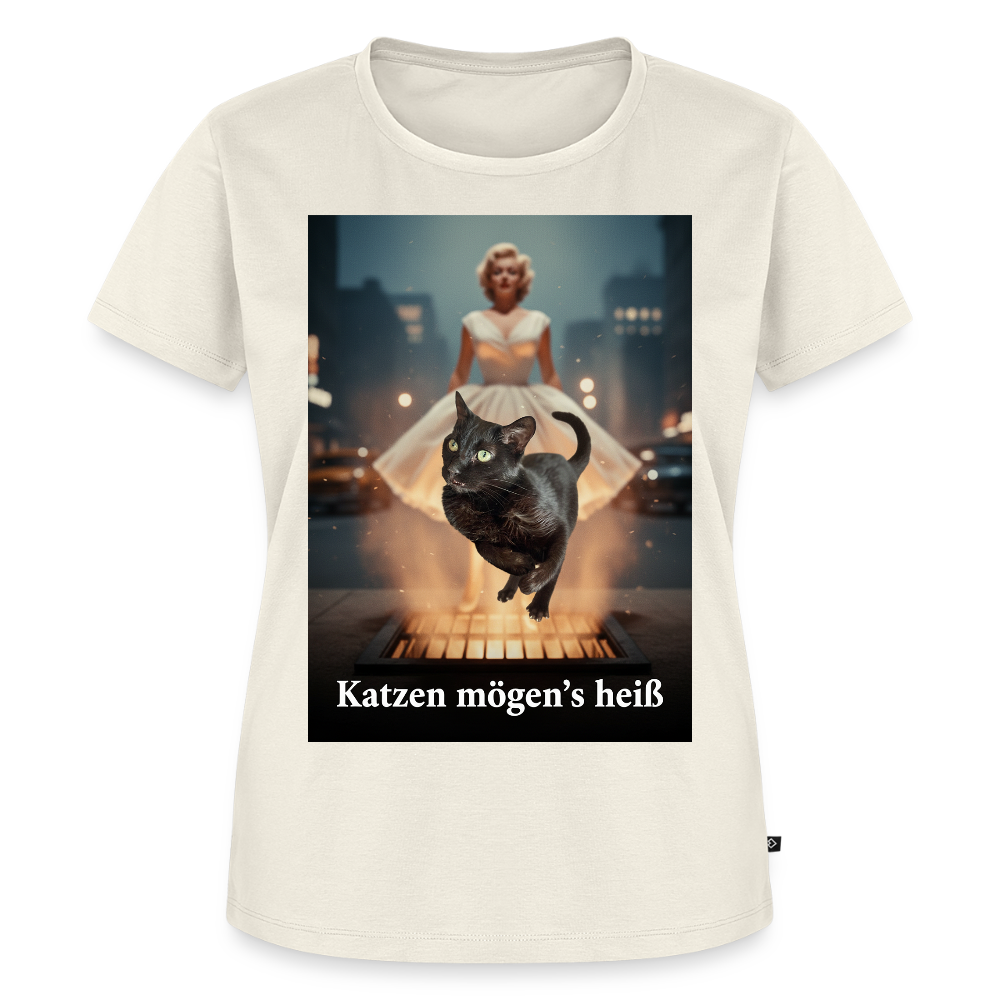 Katzen mögen’s heiß | Frauen Premium T-Shirt - Naturweiß