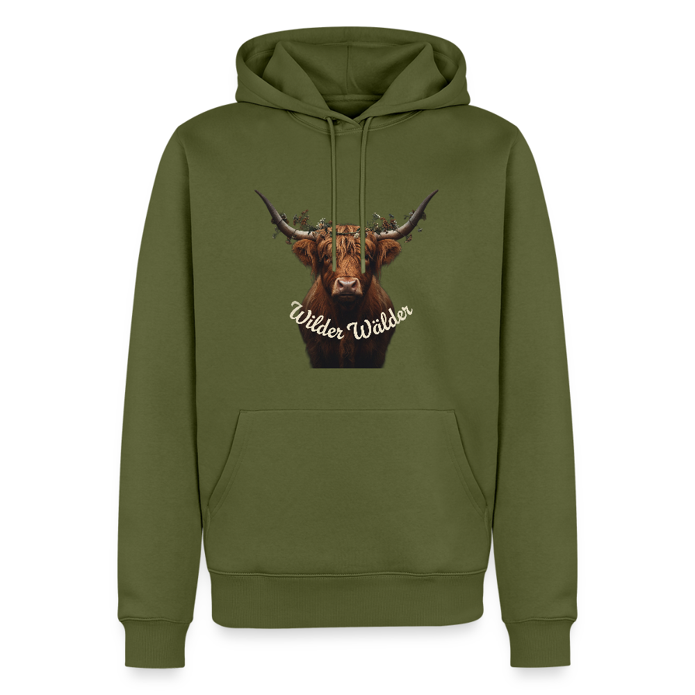 Wilder Wälder – Schwarzwald Highland Rind | Männer Premium Hoodie - Khaki
