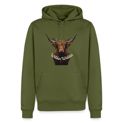 Wilder Wälder – Schwarzwald Highland Rind | Männer Premium Hoodie - Khaki