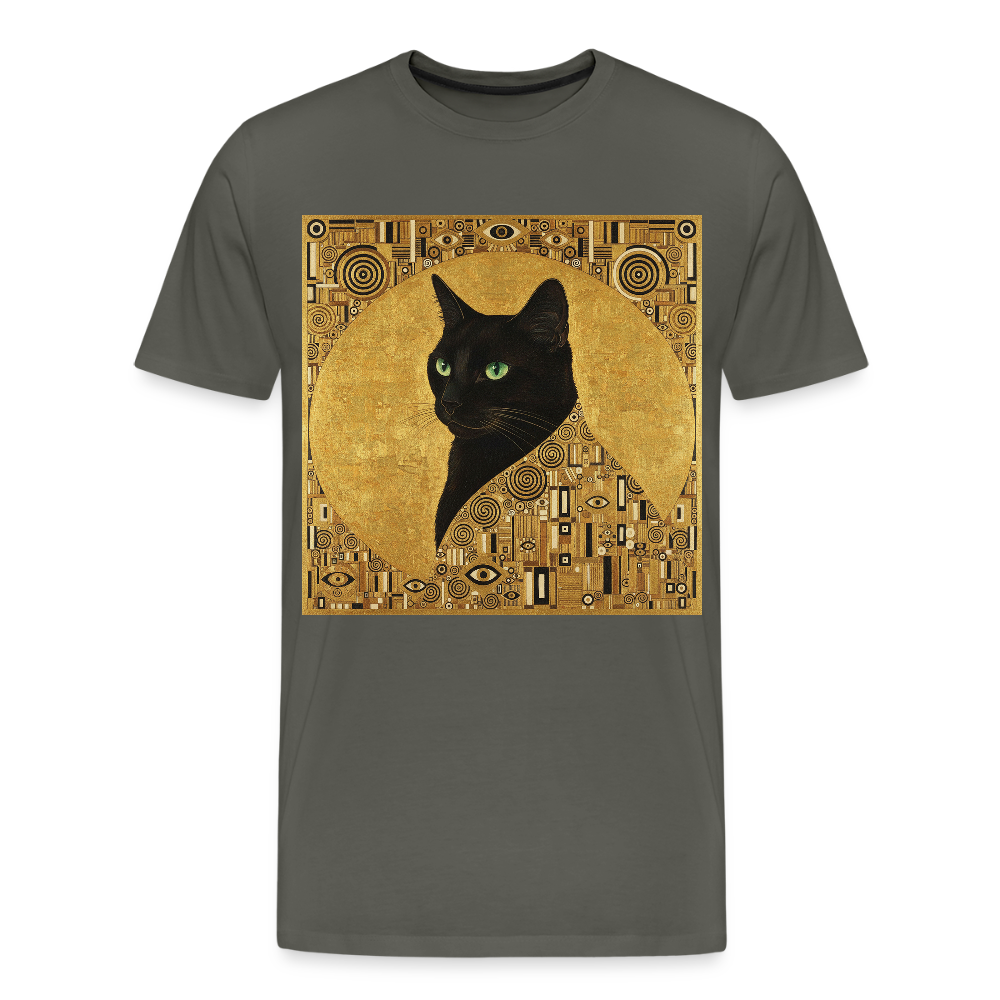 Adele… aber sie schnurrt – Goldene Katze à la Klimt | Männer Premium T-Shirt - Asphalt