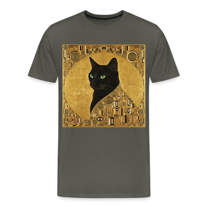 Adele… aber sie schnurrt – Goldene Katze à la Klimt | Männer Premium T-Shirt - Asphalt