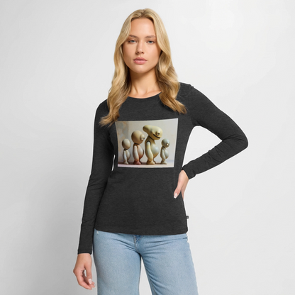 So wachsen wir also | Frauen Premium Bio Langarmshirt - Anthrazit meliert