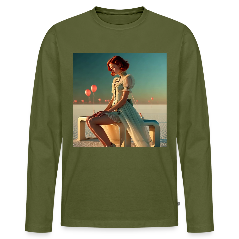 Leise Gedanken bei lauter Farben | Männer Premium Bio Langarmshirt - Khaki