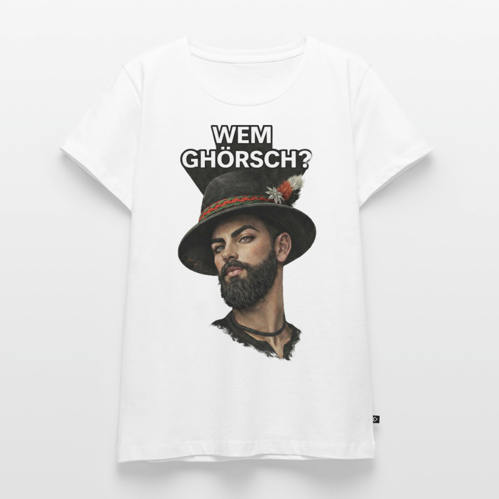 Wem ghörsch? – Alemannische Klärung | Frauen Premium T-Shirt - Weiß