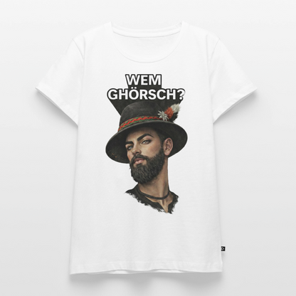 Wem ghörsch? – Alemannische Klärung | Frauen Premium T-Shirt - Weiß