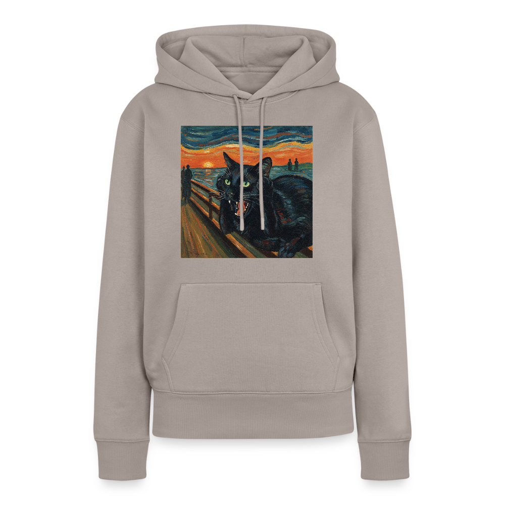Der Schrei… aber die Katze hat’s zuerst gemerkt | Frauen Premium Hoodie - Taupe