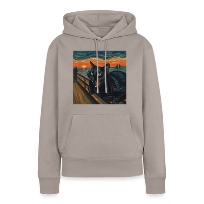 Der Schrei… aber die Katze hat’s zuerst gemerkt | Frauen Premium Hoodie - Taupe