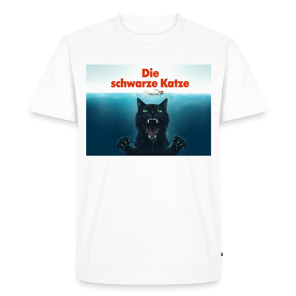 Die schwarze Katze – Krümel taucht auf | Männer Premium T-Shirt - Weiß