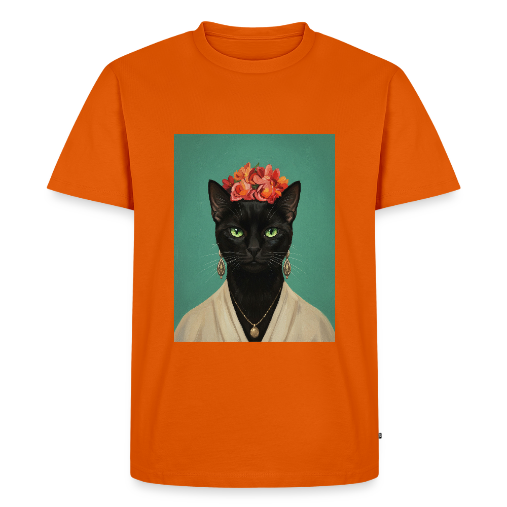 Frida Katze – Künstlerisches Katzenporträt | Premium Herren T-Shirt - orange 