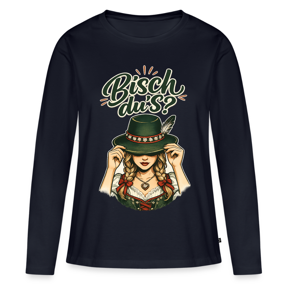 Bisch du’s? – Der Blick sagt alles | Frauen Premium Bio Langarmshirt - Navy