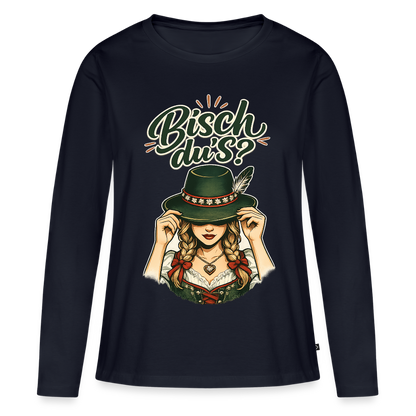 Bisch du’s? – Der Blick sagt alles | Frauen Premium Bio Langarmshirt - Navy