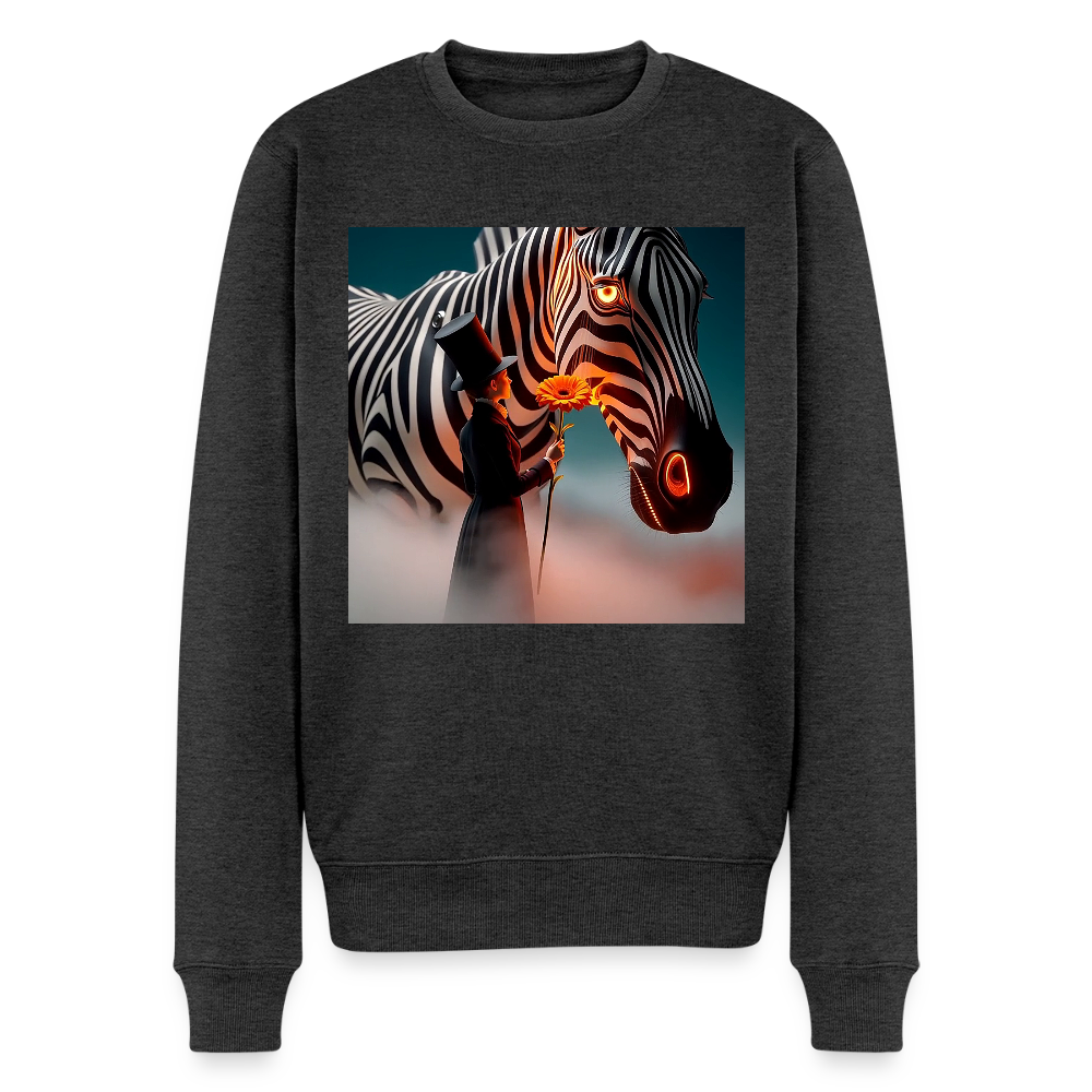 Blumen für ein Zebra |  Männer Premium Pullover - Anthrazit meliert