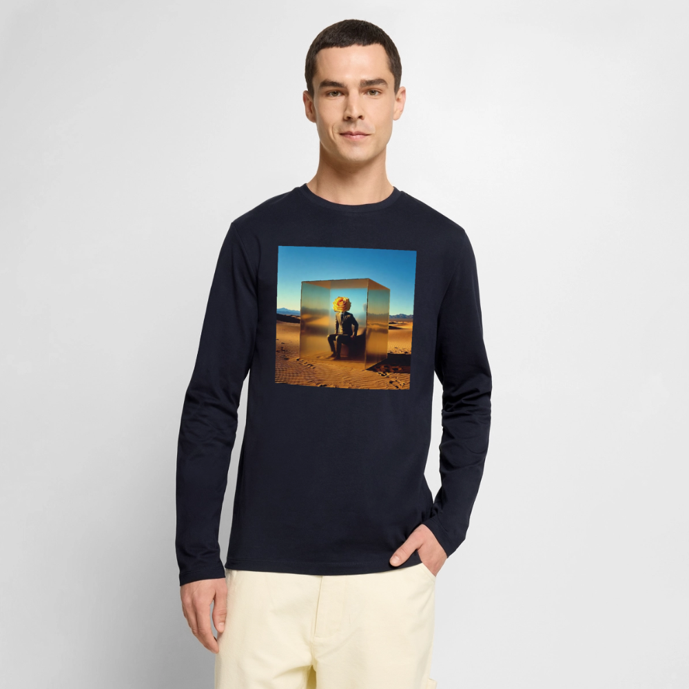 Gefühle unter Glas | Männer Premium Bio Langarmshirt - Navy