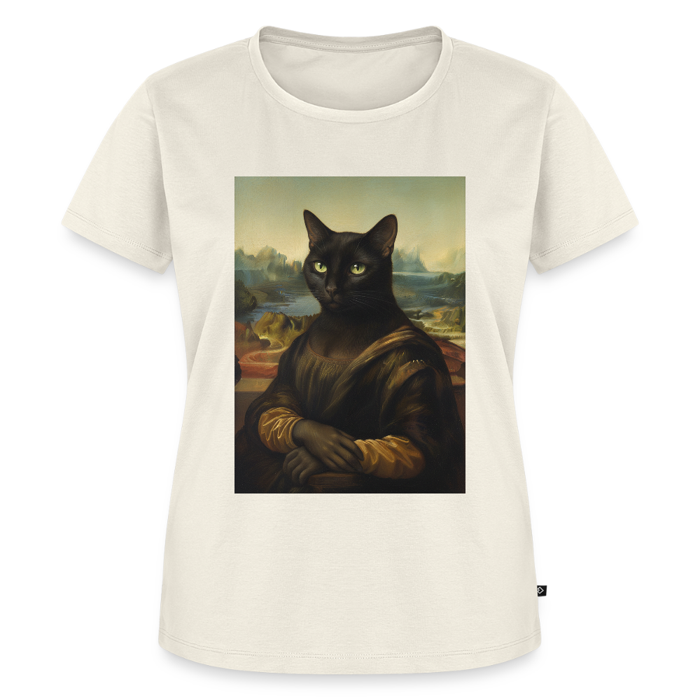 Mona Lisa… aber es ist eine Katze | Frauen Premium T-Shirt - Naturweiß