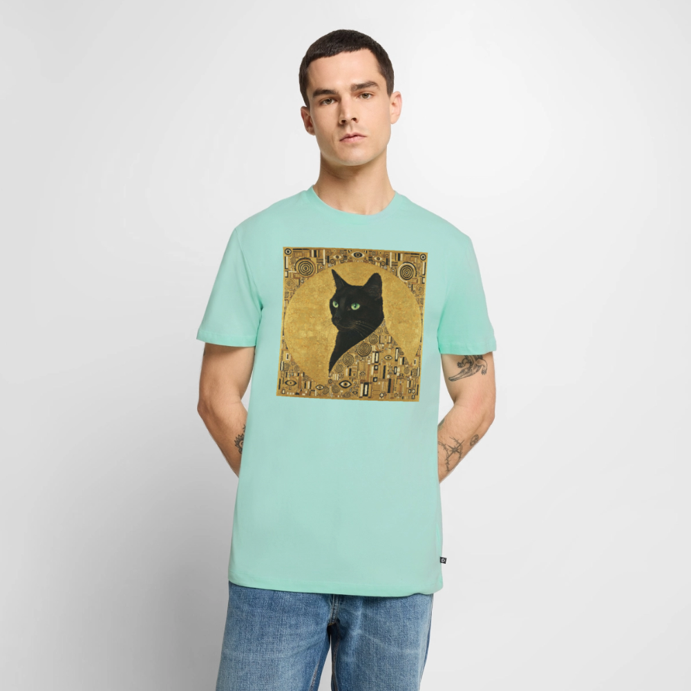 Adele… aber sie schnurrt – Goldene Katze à la Klimt | Männer Premium T-Shirt - Mint 