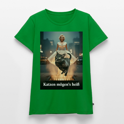 Katzen mögen’s heiß | Frauen Premium T-Shirt - Grün