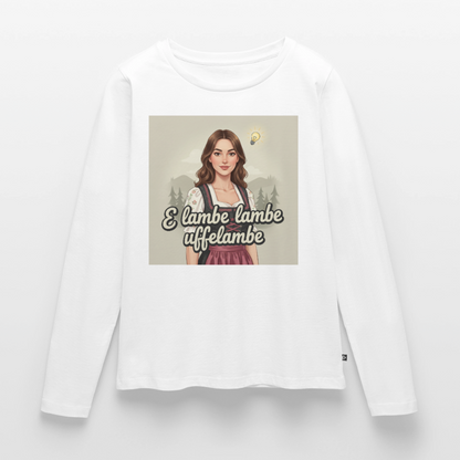 E Lambe, lambe, uffelambe – Alemannischer Geistesblitz | Frauen Premium Bio Langarmshirt - Weiß
