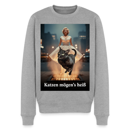 Katzen mögen’s heiß |  Männer Premium Pullover - Grau meliert