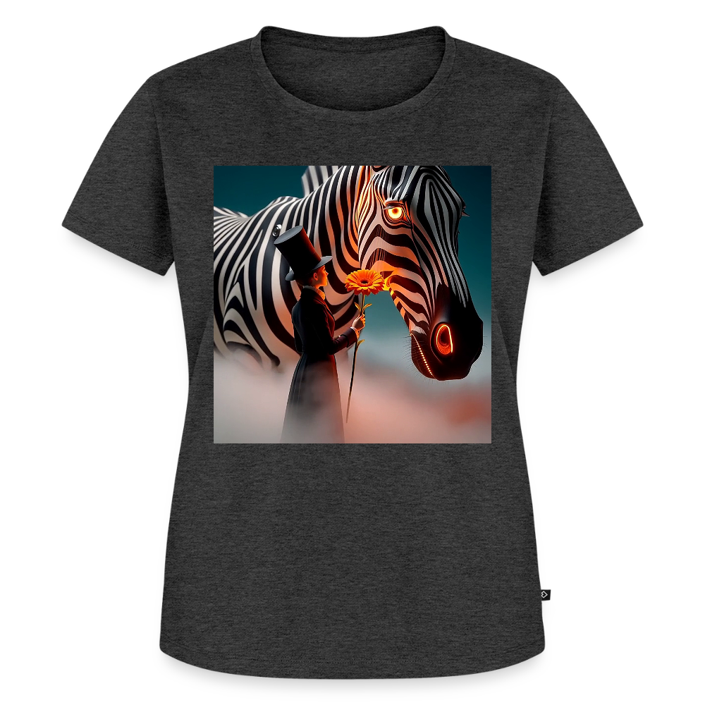 Blumen für ein Zebra | Frauen Premium T-Shirt - Anthrazit meliert