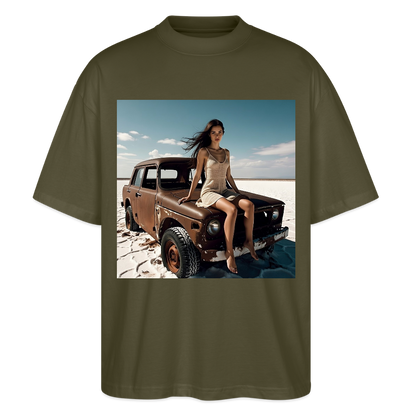 Warten auf irgendwas | Stanley/Stella Oversized Unisex Bio T-Shirt Blaster - Khaki