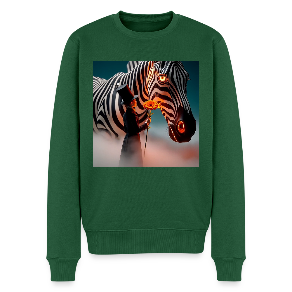 Blumen für ein Zebra |  Männer Premium Pullover - Flaschengrün