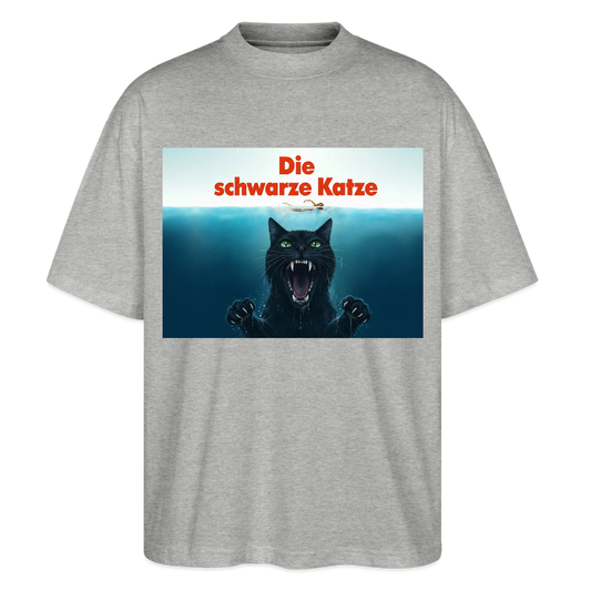 Die schwarze Katze – Krümel taucht auf  | Stanley/Stella Oversized Unisex Bio T-Shirt Blaster - Grau meliert