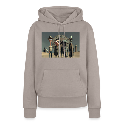 Pünktlich zu spät – Die seltsame Gesellschaft | Frauen Premium Hoodie - Taupe