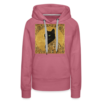 Adele… aber sie schnurrt – Goldene Katze à la Klimt | Frauen Premium Hoodie - Malve