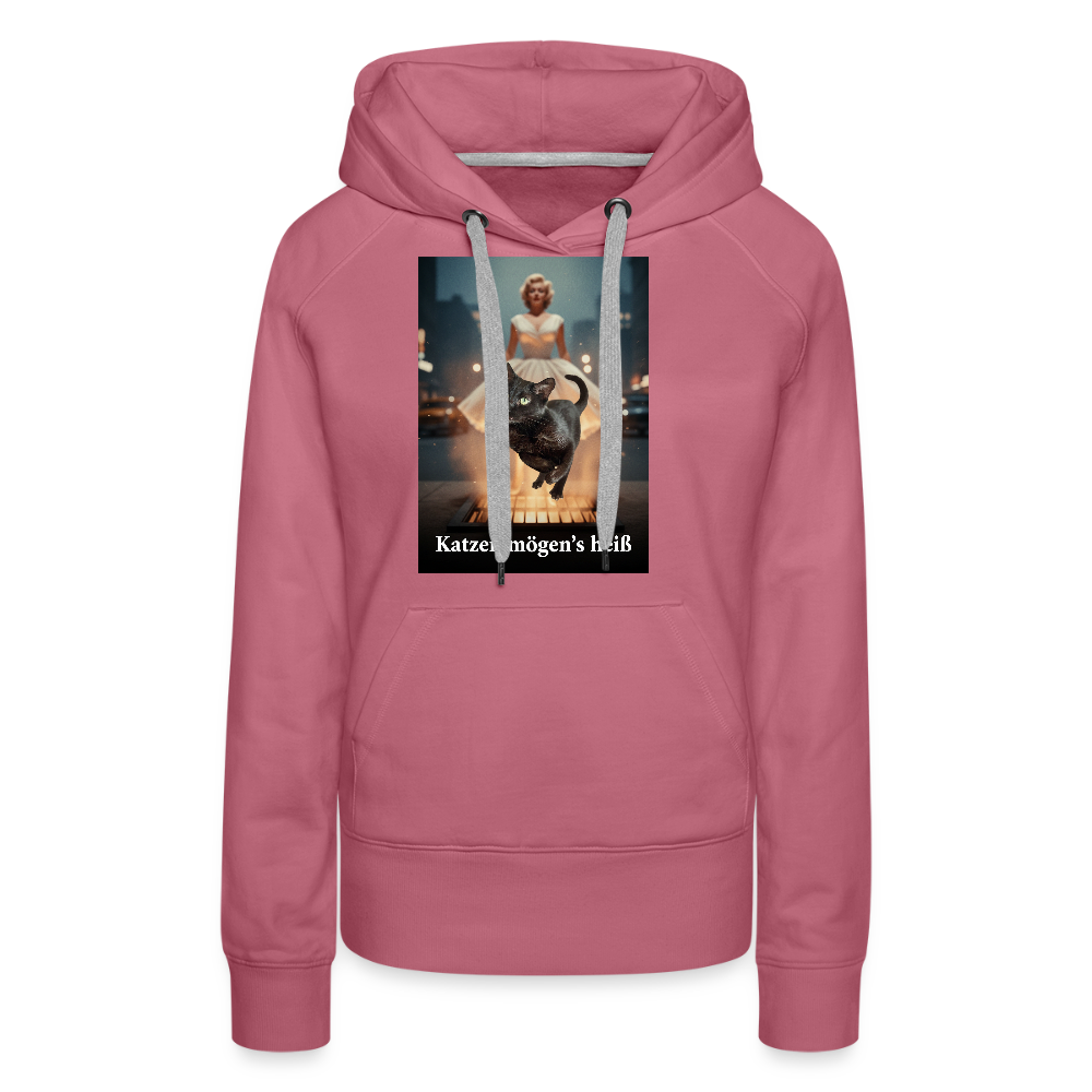 Katzen mögen’s heiß | Frauen Premium Hoodie - Malve