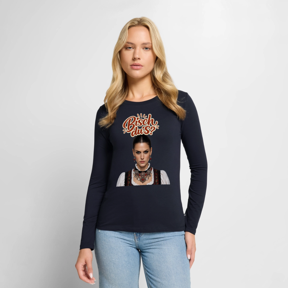 Schwarzwaldstolz – Sie weiß, wer sie isch | Frauen Premium Bio Langarmshirt - Navy