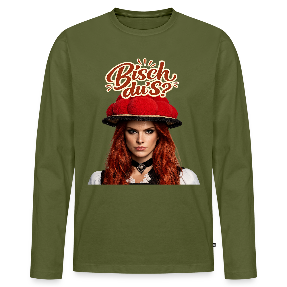 Bisch du’s? – Schwarzwaldmädel | Männer Premium Bio Langarmshirt - Khaki