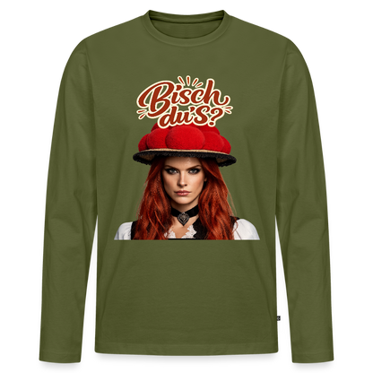 Bisch du’s? – Schwarzwaldmädel | Männer Premium Bio Langarmshirt - Khaki