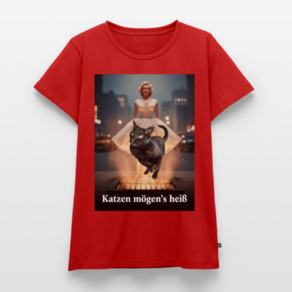 Katzen mögen’s heiß | Frauen Premium T-Shirt - Rot