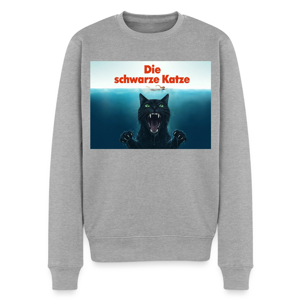 Die schwarze Katze - Krümel taucht auf |  Männer Premium Pullover - Grau meliert