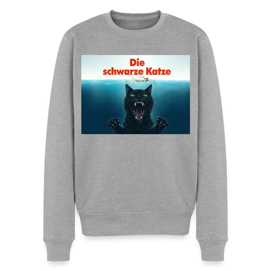 Die schwarze Katze - Krümel taucht auf |  Männer Premium Pullover - Grau meliert