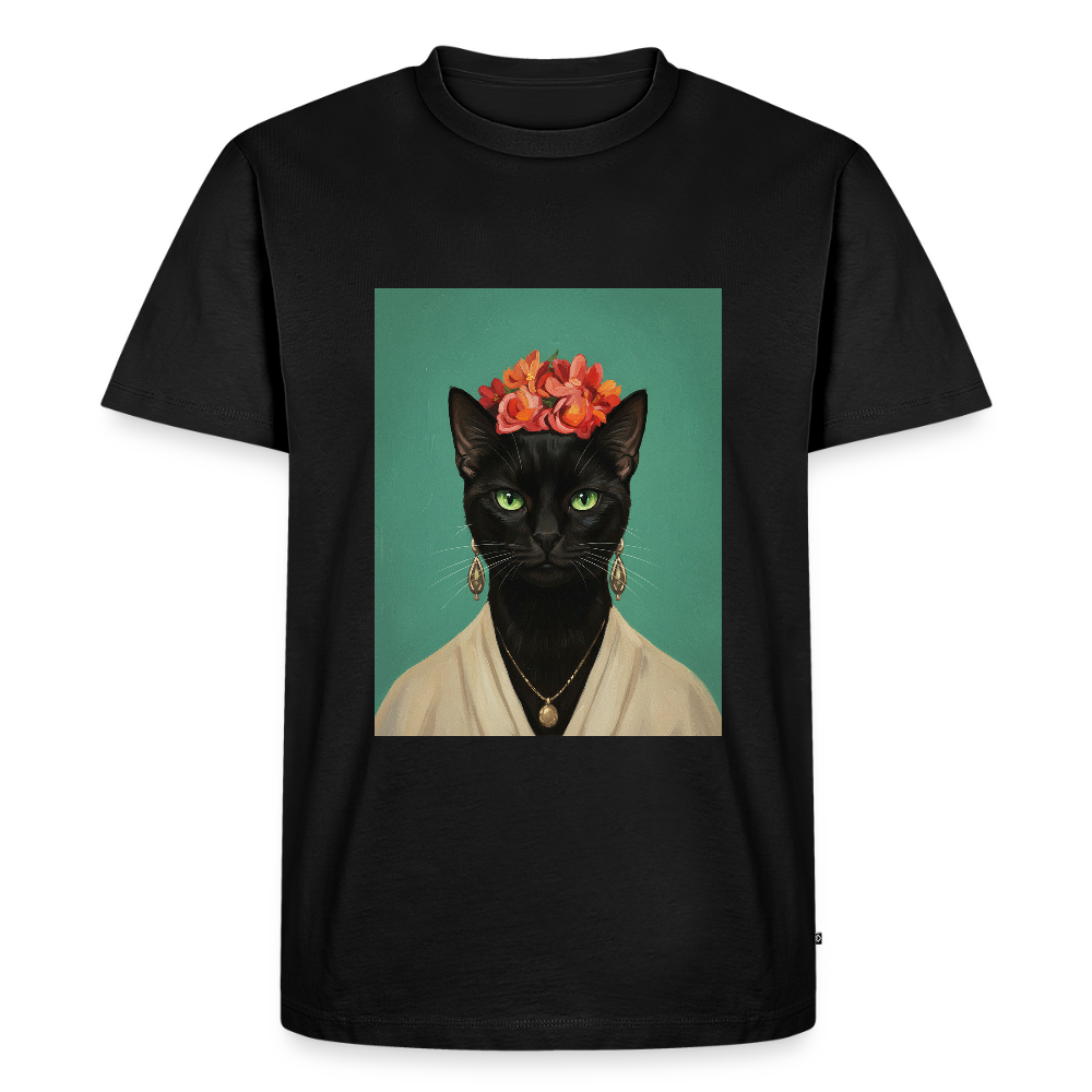 Frida Katze – Künstlerisches Katzenporträt | Premium Herren T-Shirt - black