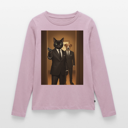 Krümel – Say Meow Again | Frauen Premium Bio Langarmshirt - Altrosa