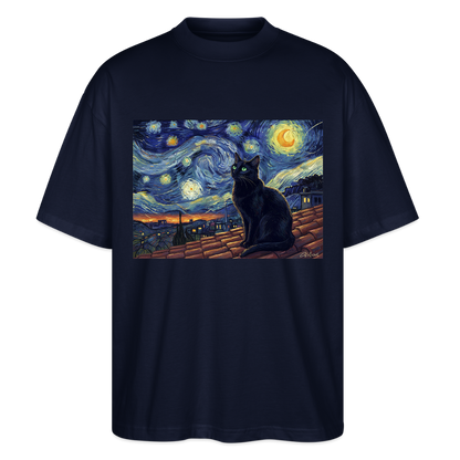 Sternennacht… aber die Katze denkt nach | Stanley/Stella Oversized Unisex Bio T-Shirt Blaster - Navy