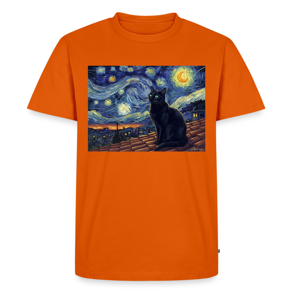 Sternennacht… aber die Katze denkt nach | Männer Premium T-Shirt - Orange 