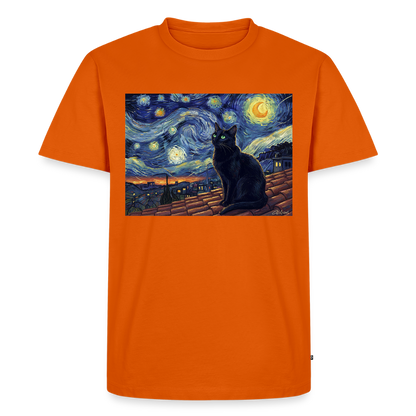 Sternennacht… aber die Katze denkt nach | Männer Premium T-Shirt - Orange 