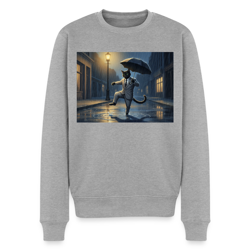 Krümel tanzt im Regen |  Männer Premium Pullover - Grau meliert