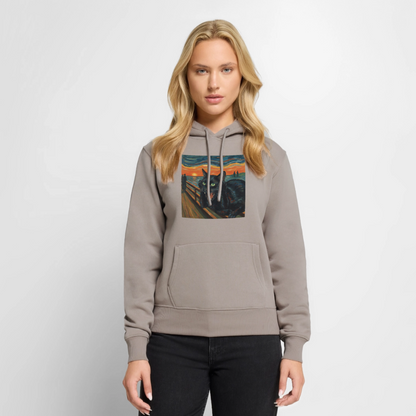 Der Schrei… aber die Katze hat’s zuerst gemerkt | Frauen Premium Hoodie - Taupe