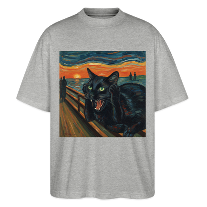 Der Schrei… aber die Katze hat’s zuerst gemerkt | Stanley/Stella Oversized Unisex Bio T-Shirt Blaster - Grau meliert